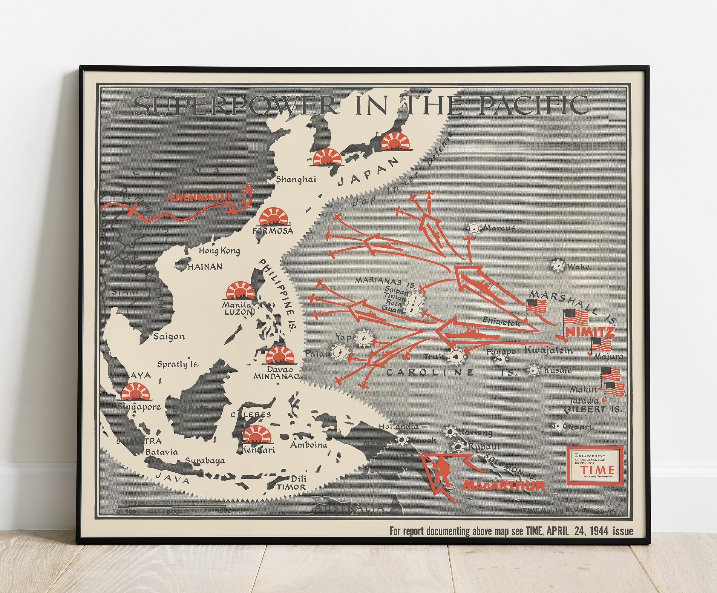 Amazon.com: Historic Map : American Progress in The Pacific War